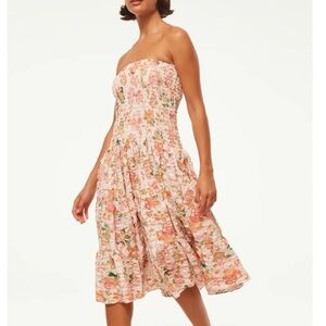 Misa Los Angeles Floral Strapless Dress Maxi Skirt